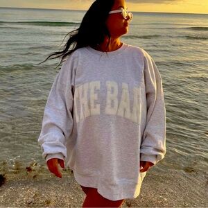 The Bar Tops | The Bar Varsity Crewneck | Color: Grey/White S: XL |